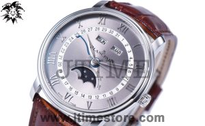 Villeret 6654 SS Complicated Function OMF 1:1 Best Edition Gray/White Dial on Brown Leather Strap A6654