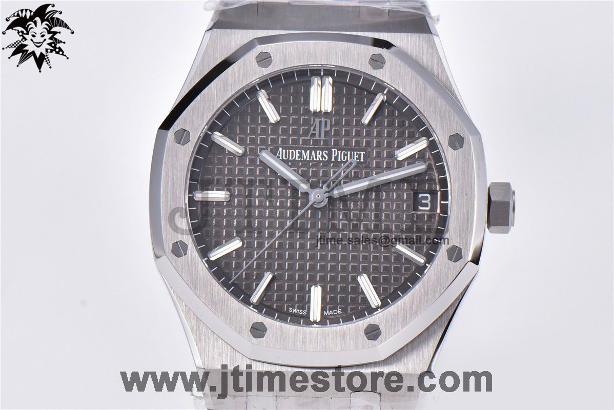 Royal Oak 41mm 15500 SS ZF 1:1 Best Edition Gray Textured Dial on SS Bracelet A4302 (Free Box) - Image 3