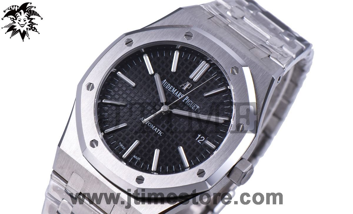 Royal Oak 41mm 15400 SS JF 1:1 Best Edition Black Textured Dial on SS Bracelet A3120 V3