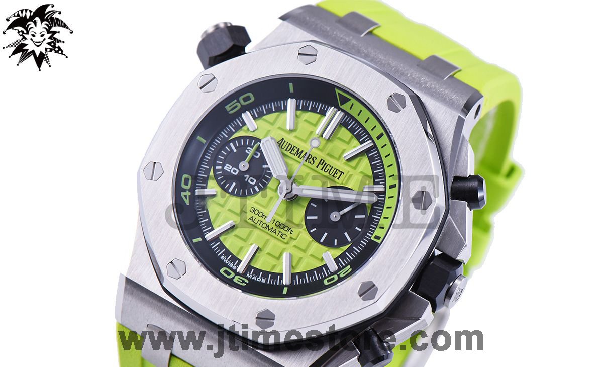 Royal Oak Offshore Diver Chronograph Green JF 1:1 Best Edition on Green Rubber Strap A3126 V2