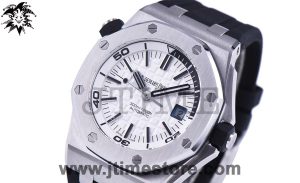 Royal Oak Offshore Diver 15710 JF 1:1 Best Edition White Dial on Black Rubber Strap A3120 V9