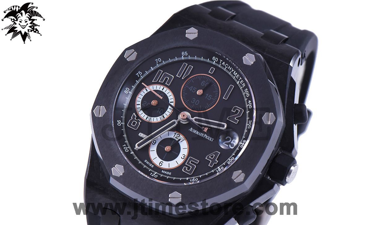 Royal Oak Offshore 26205AU "GINZA 7" Forged Carbon JF Best Edition on Rubber Strap A3126 V2