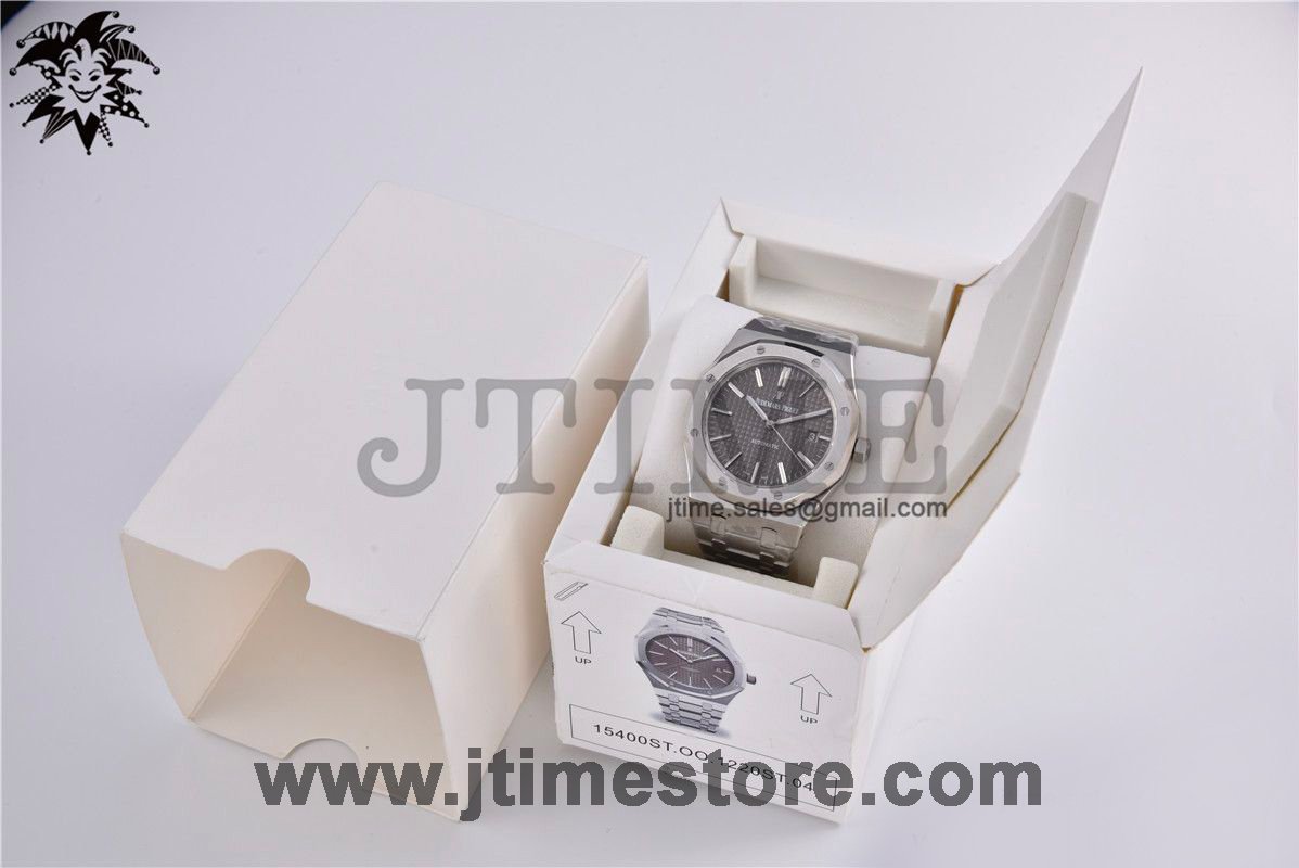 Royal Oak 41mm 15400 SS ZF 1:1 Best Edition Gray Textured Dial on SS Bracelet A3120 (Free Box) - Image 8