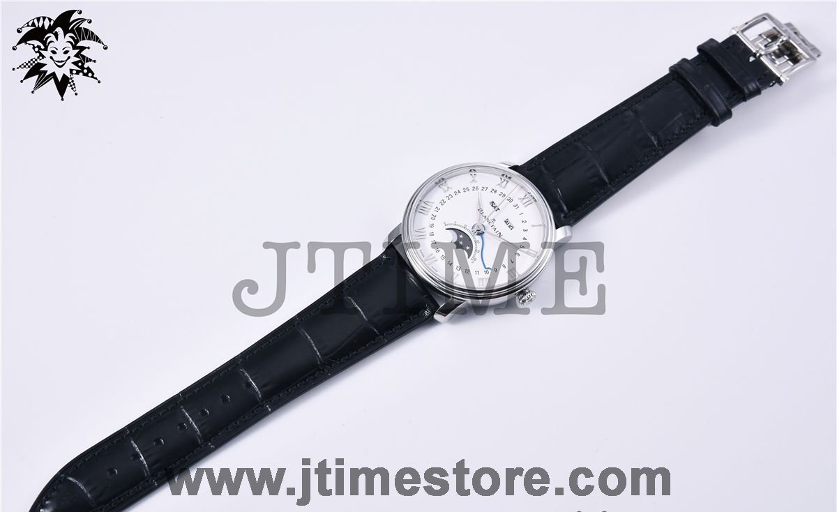 Villeret 6654 SS Complicated Function OMF 1:1 Best Edition White Dial on Black Leather Strap A6654 V2 - Image 2