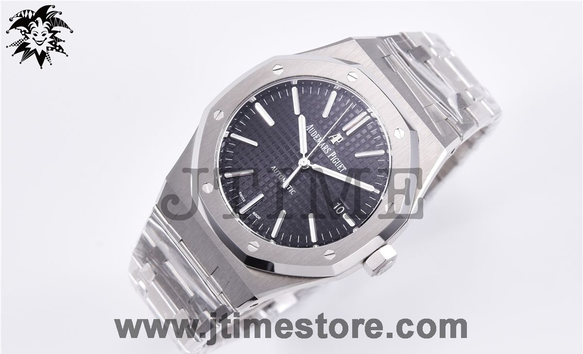 Royal Oak 41mm 15400 SS JF 1:1 Best Edition Black Textured Dial on SS Bracelet A3120 V3 - Image 3