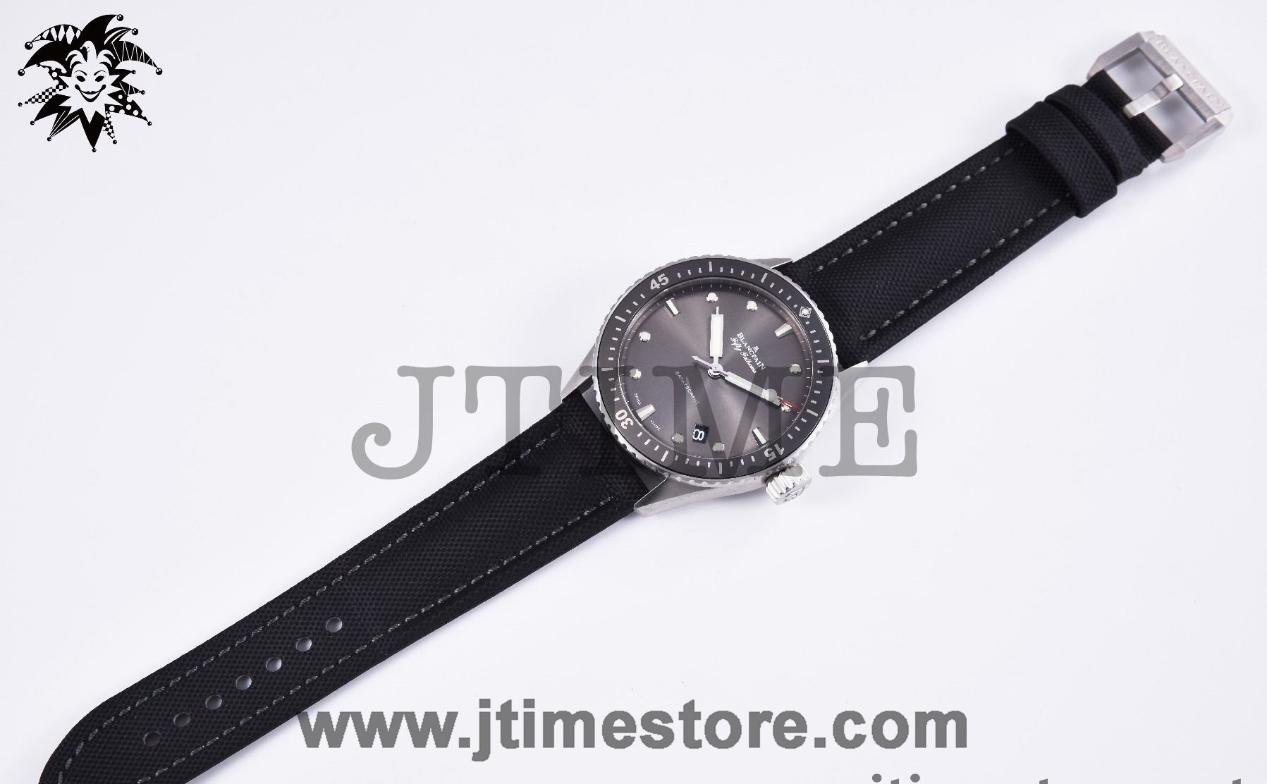 Fifty Fathoms 5071 Bathyscaphe 43mm SS ZF 1:1 Best Edition Gray Dial on Sail-canvas Strap A1315 - Image 2