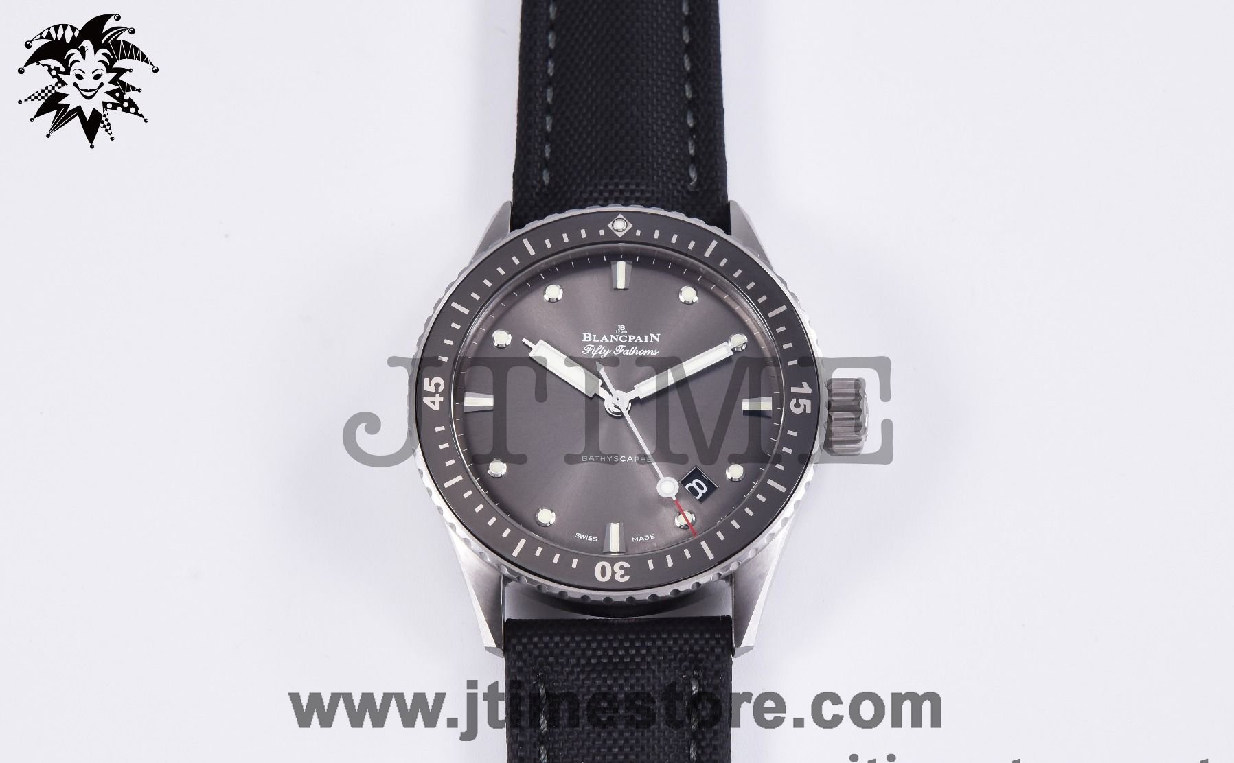 Fifty Fathoms 5071 Bathyscaphe 43mm SS ZF 1:1 Best Edition Gray Dial on Sail-canvas Strap A1315 - Image 3