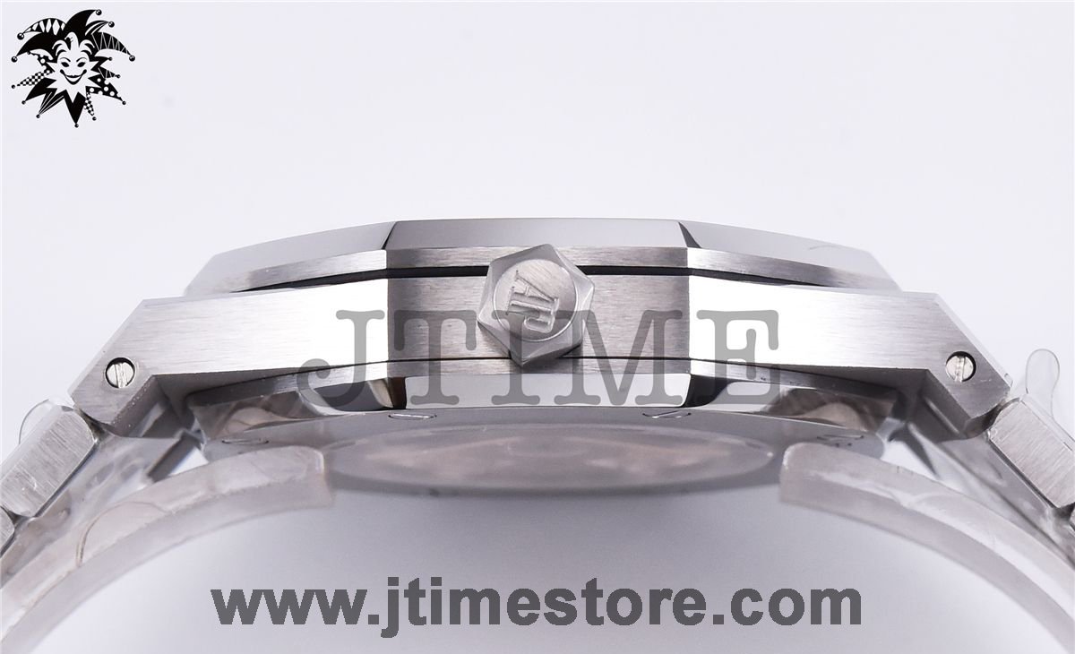 Royal Oak 41mm 15400 SS JF 1:1 Best Edition Black Textured Dial on SS Bracelet A3120 V3 - Image 6