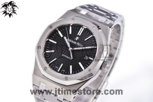 Royal Oak 41mm 15400 SS ZF 1:1 Best Edition Black Textured Dial on SS Bracelet A3120 (Free Box)