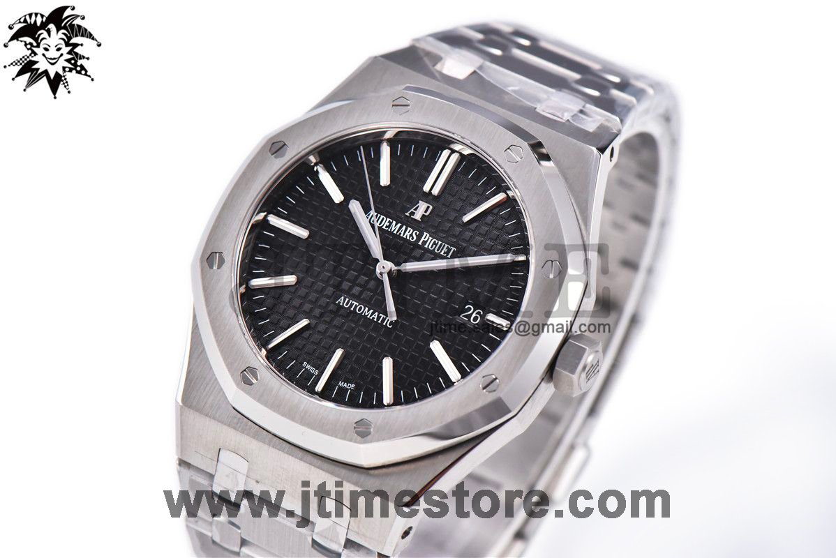 Royal Oak 41mm 15400 SS ZF 1:1 Best Edition Black Textured Dial on SS Bracelet A3120 (Free Box)