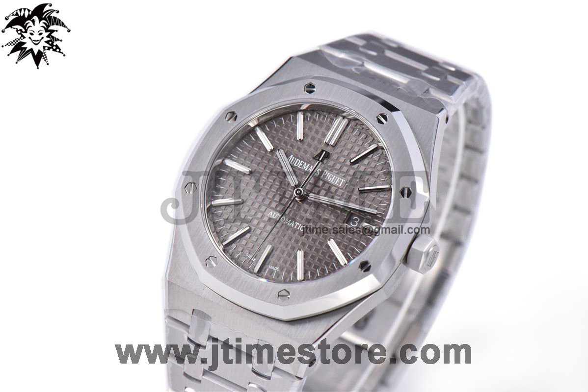 Royal Oak 41mm 15400 SS ZF 1:1 Best Edition Gray Textured Dial on SS Bracelet A3120 (Free Box)