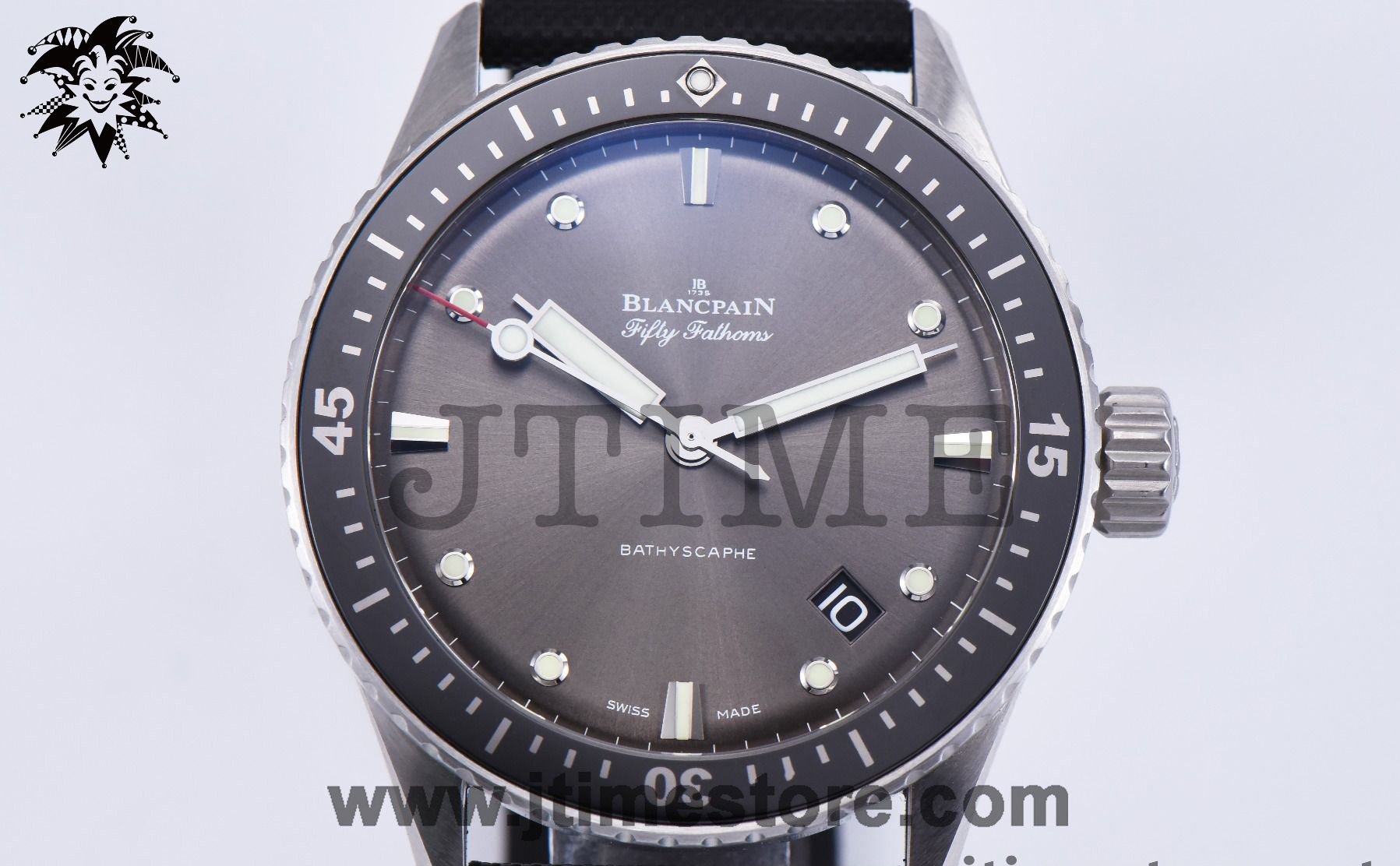Fifty Fathoms 5071 Bathyscaphe 43mm SS ZF 1:1 Best Edition Gray Dial on Sail-canvas Strap A1315 - Image 4