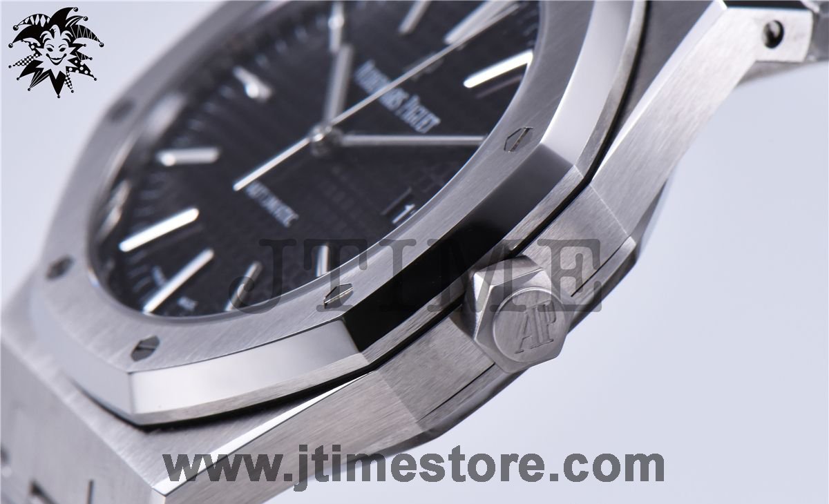 Royal Oak 41mm 15400 SS JF 1:1 Best Edition Black Textured Dial on SS Bracelet A3120 V3 - Image 5