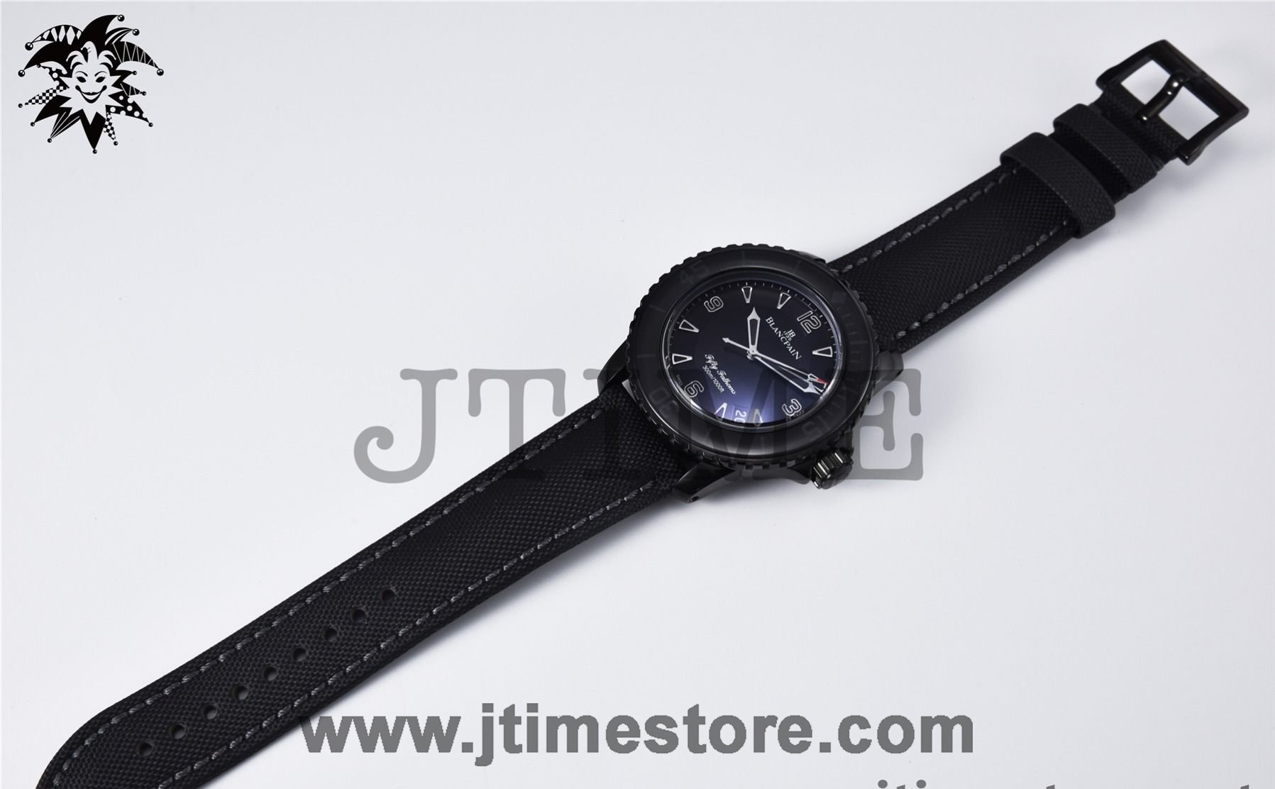 Fifty Fathoms PVD 5015 Dark Knight ZF 1:1 Best Edition Black Dial on Sail-canvas Strap A1315 - Image 3