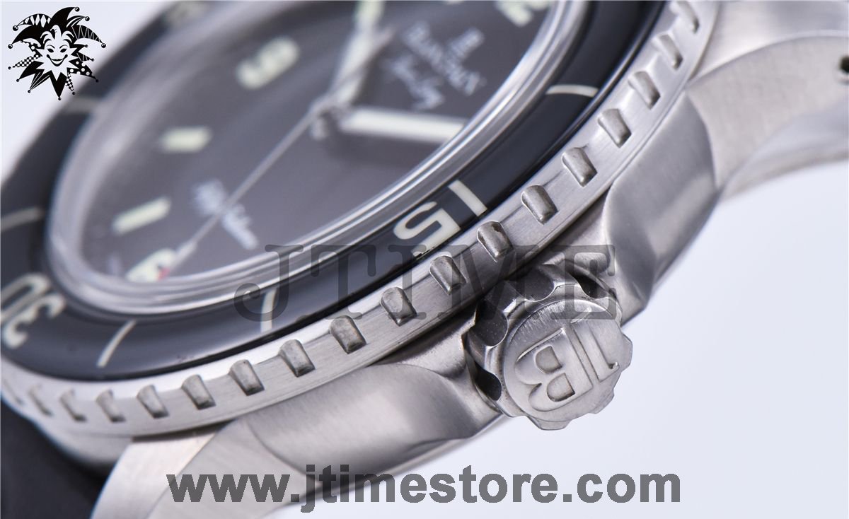 Fifty Fathoms 5015C Tribute to Aqua Lung ZF 1:1 Best Edition Black Dial on Sail-canvas Strap A1315 - Image 9