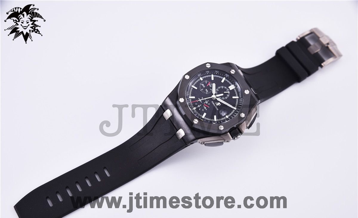 Royal Oak Offshore Chrono 44mm Forged Carbon JF 1:1 Best Edition A3126 V2 w/ Cyclops - Image 4