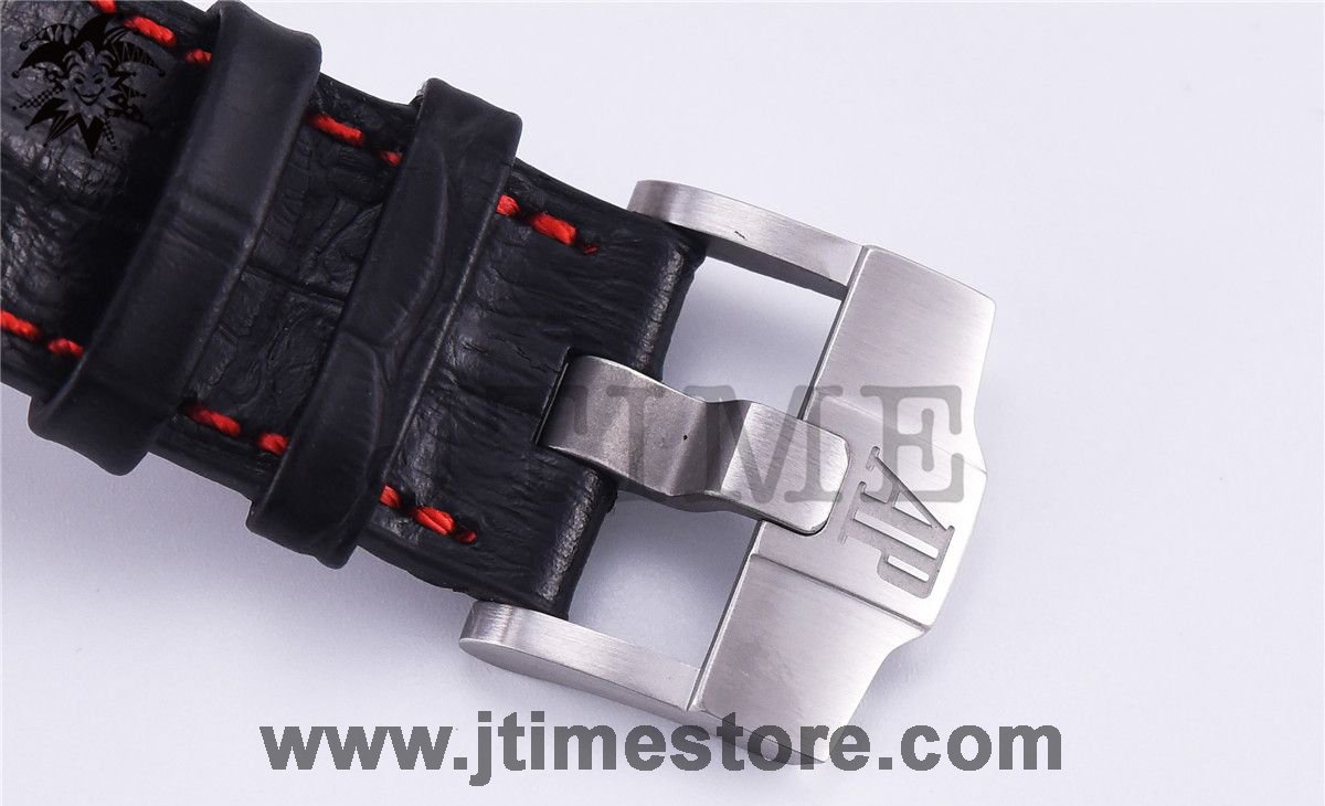 Royal Oak Offshore Chrono 42mm 2014 Black Themes JF 1:1 Best Edition on Black Leather Strap A3126 w/ Cyclops V2 - Image 7