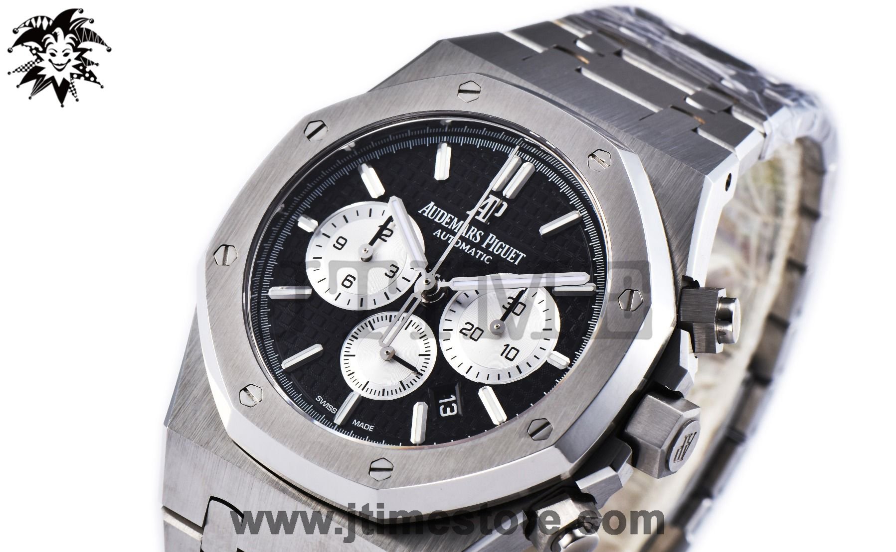 Royal Oak Chrono 26331ST SS OMF 1:1 Best Edition Black/White Dial on SS Bracelet A7750