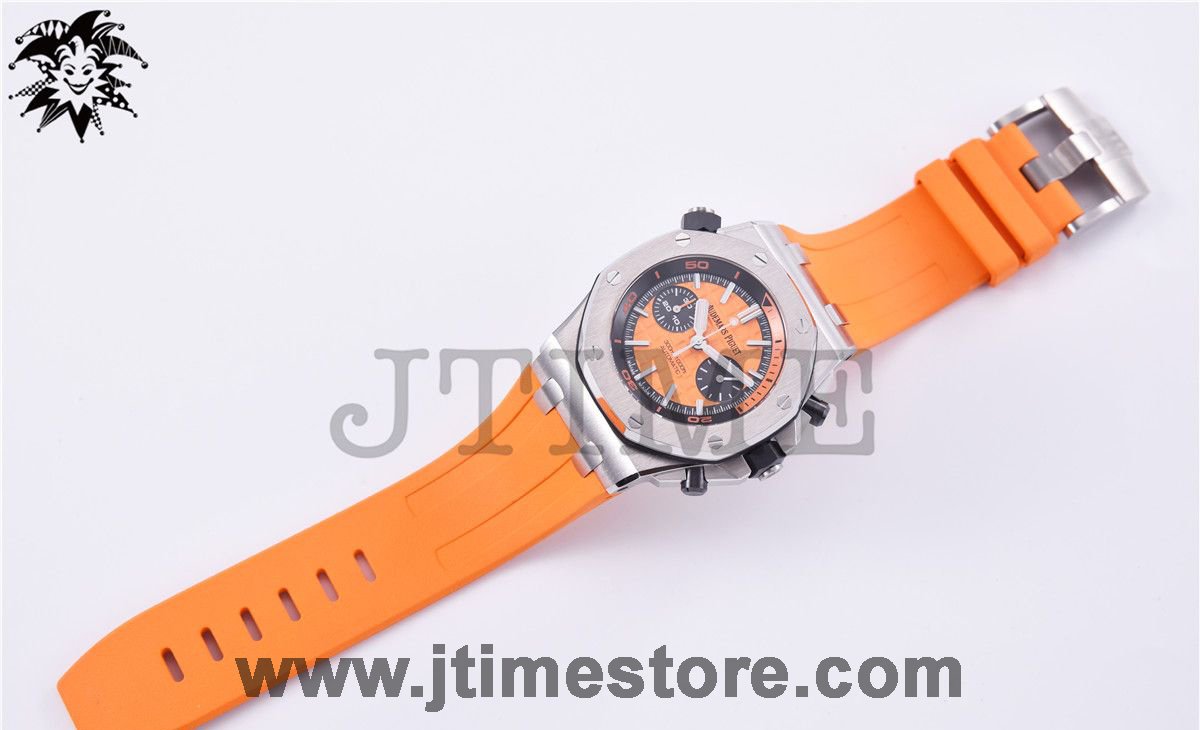 Royal Oak Offshore Diver Chronograph Orange JF 1:1 Best Edition on Orange Rubber Strap A3126 V2 - Image 3