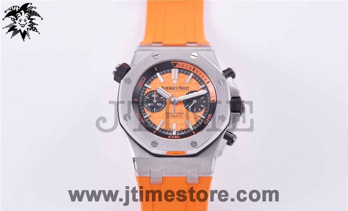 Royal Oak Offshore Diver Chronograph Orange JF 1:1 Best Edition on Orange Rubber Strap A3126 V2 - Image 4