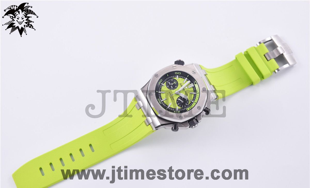 Royal Oak Offshore Diver Chronograph Green JF 1:1 Best Edition on Green Rubber Strap A3126 V2 - Image 2