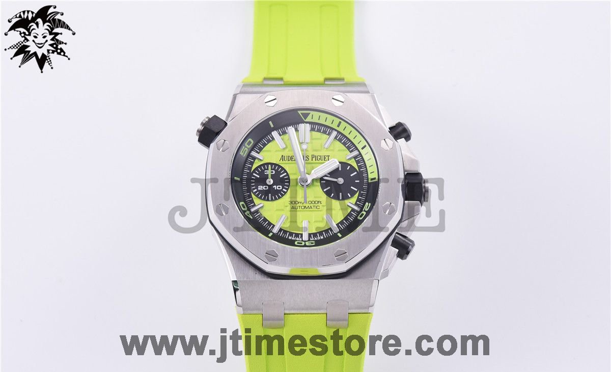 Royal Oak Offshore Diver Chronograph Green JF 1:1 Best Edition on Green Rubber Strap A3126 V2 - Image 3