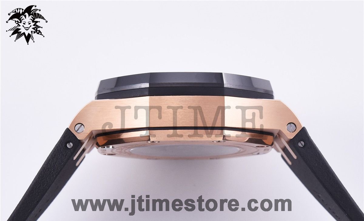 Royal Oak Offshore 44mm 26401RO RG Updated Black Ceramic Bezel JF 1:1 Best Edition on Rubber Strap A3126 - Image 5