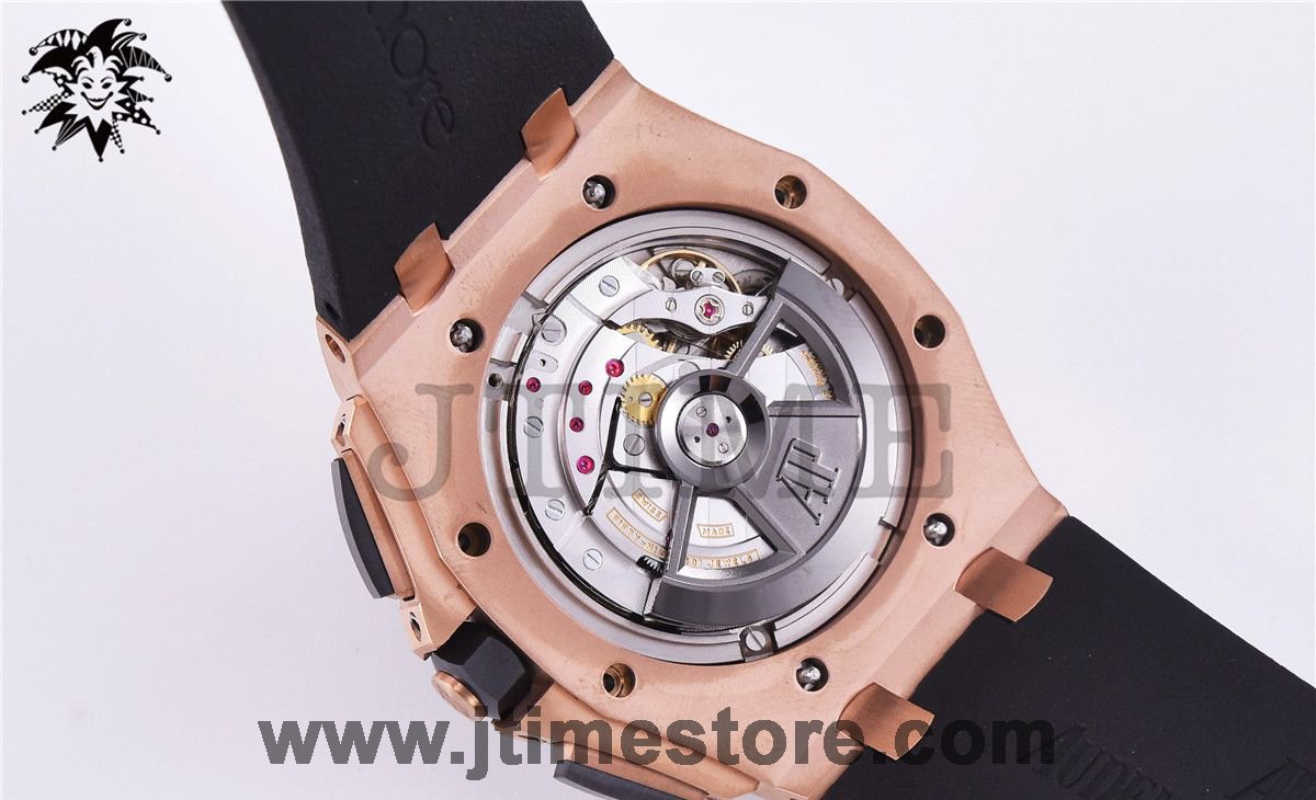 Royal Oak Offshore 44mm 26401RO RG Updated Black Ceramic Bezel JF 1:1 Best Edition on Rubber Strap A3126 - Image 11
