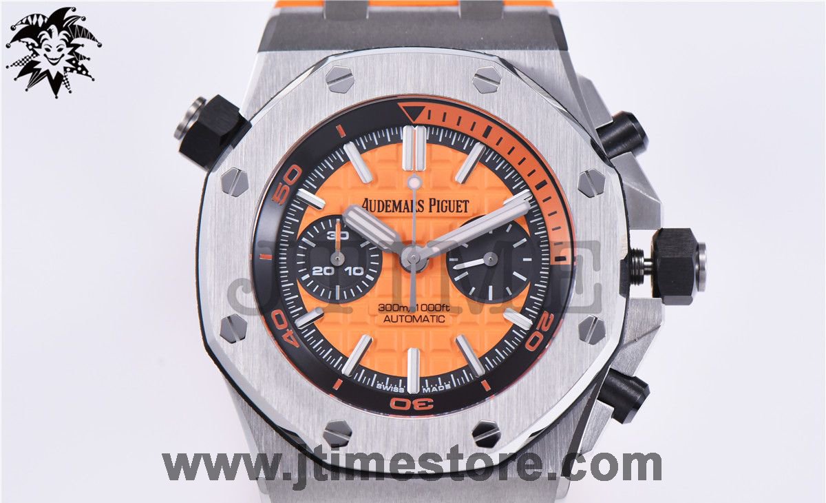 Royal Oak Offshore Diver Chronograph Orange JF 1:1 Best Edition on Orange Rubber Strap A3126 V2 - Image 2