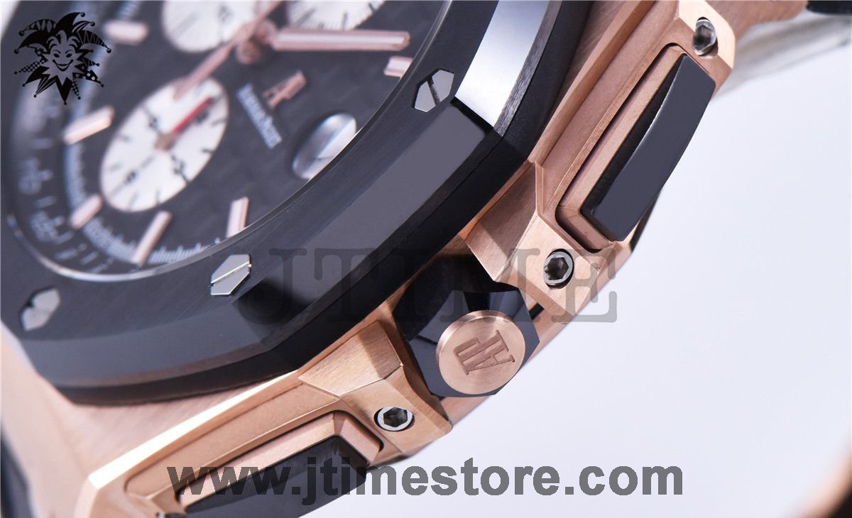 Royal Oak Offshore 44mm 26401RO RG Updated Black Ceramic Bezel JF 1:1 Best Edition on Rubber Strap A3126 - Image 13