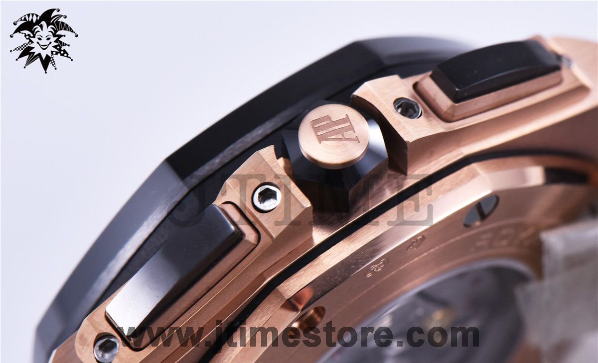 Royal Oak Offshore 44mm 26401RO RG Updated Black Ceramic Bezel JF 1:1 Best Edition on Rubber Strap A3126 - Image 14