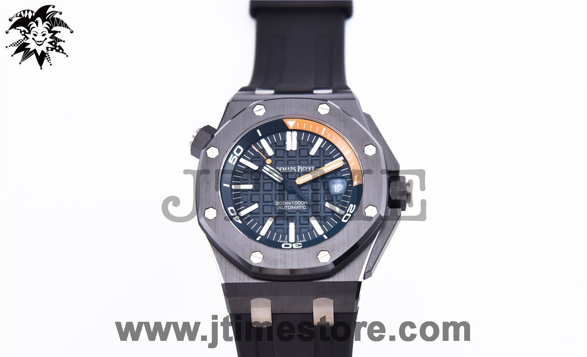 Royal Oak Offshore Diver 15707CE Real Black Ceramicx NOOB 1:1 Best Edition on Black Rubber Strap A3120 V3 - Image 3