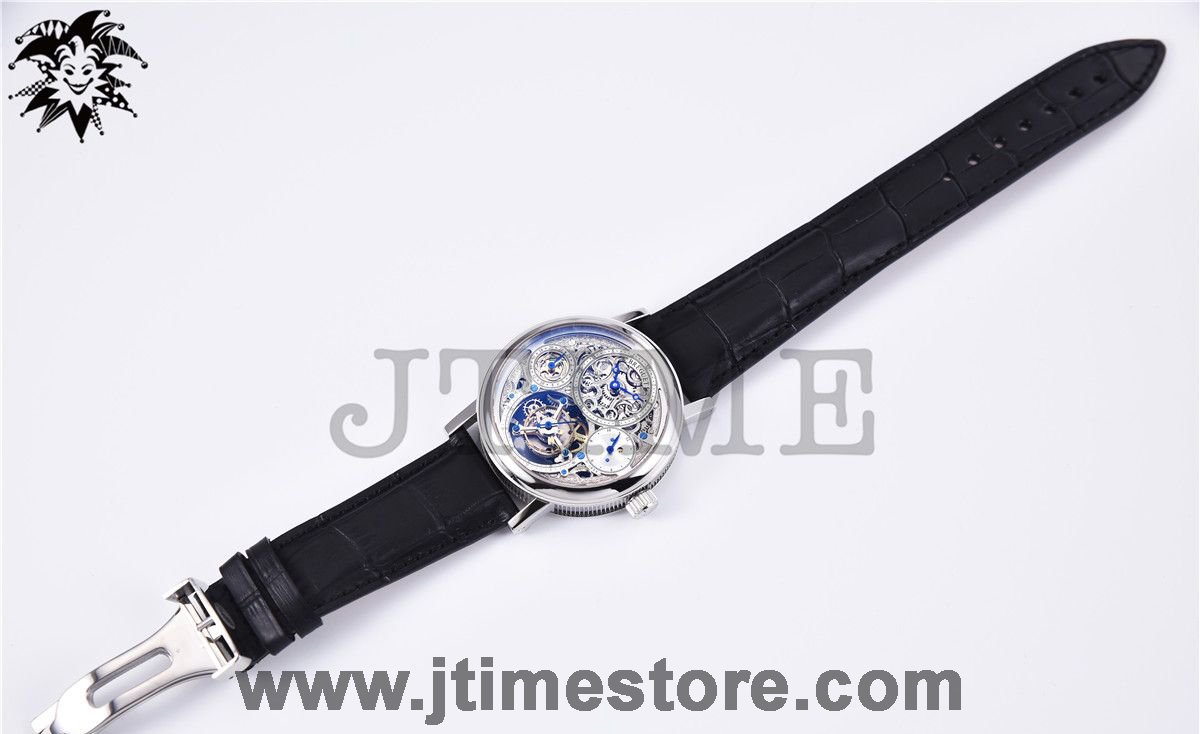 Jubilee Calendar Tourbillon SS Skeleton Dial on Black Leather Strap Asian Hand-Winding - Image 2