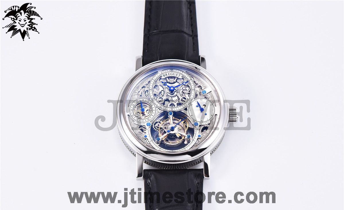 Jubilee Calendar Tourbillon SS Skeleton Dial on Black Leather Strap Asian Hand-Winding - Image 4