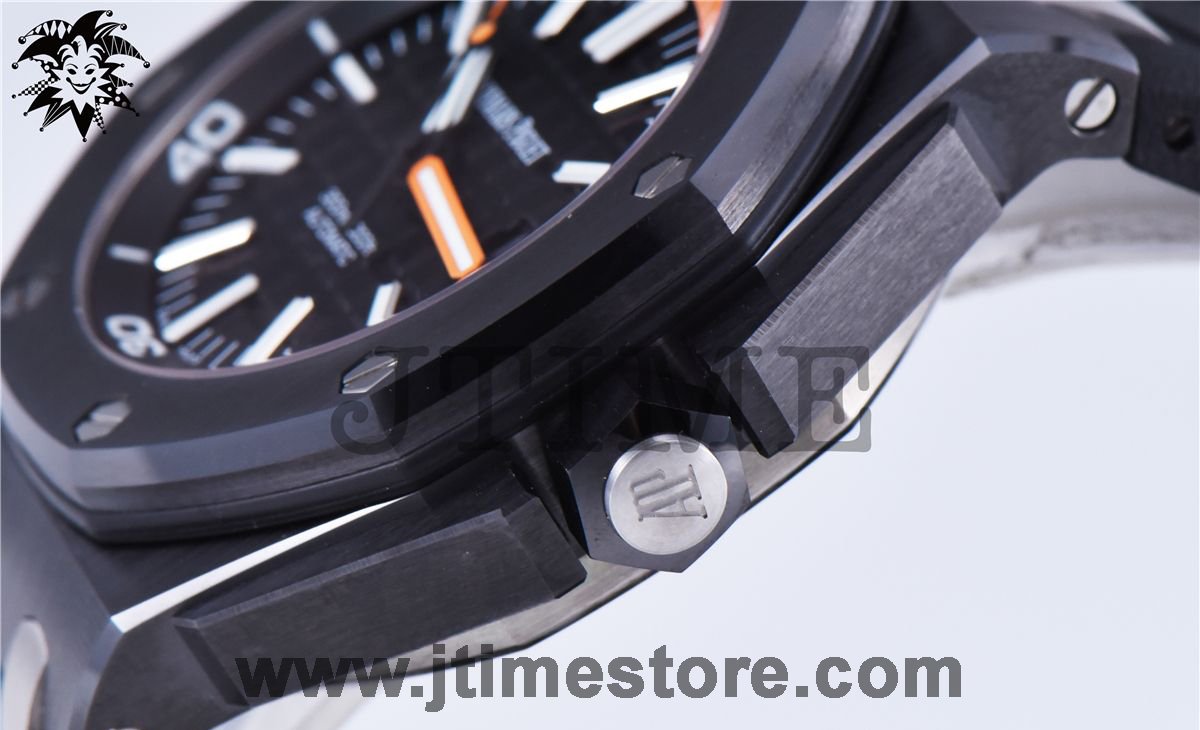 Royal Oak Offshore Diver 15707CE Real Black Ceramicx NOOB 1:1 Best Edition on Black Rubber Strap A3120 V3 - Image 12