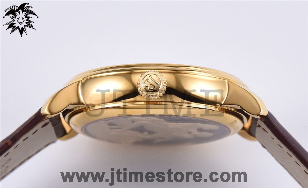 Le Brassus Carrousel Erotic Tourbillon Yellow Gold Best Edition White Dial on Brown Leather Strap - Image 5