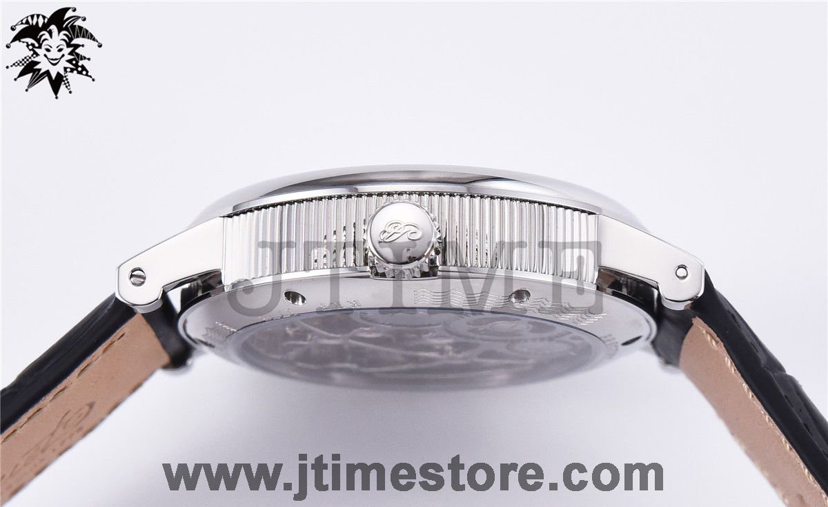 Jubilee Calendar Tourbillon SS Skeleton Dial on Black Leather Strap Asian Hand-Winding - Image 6