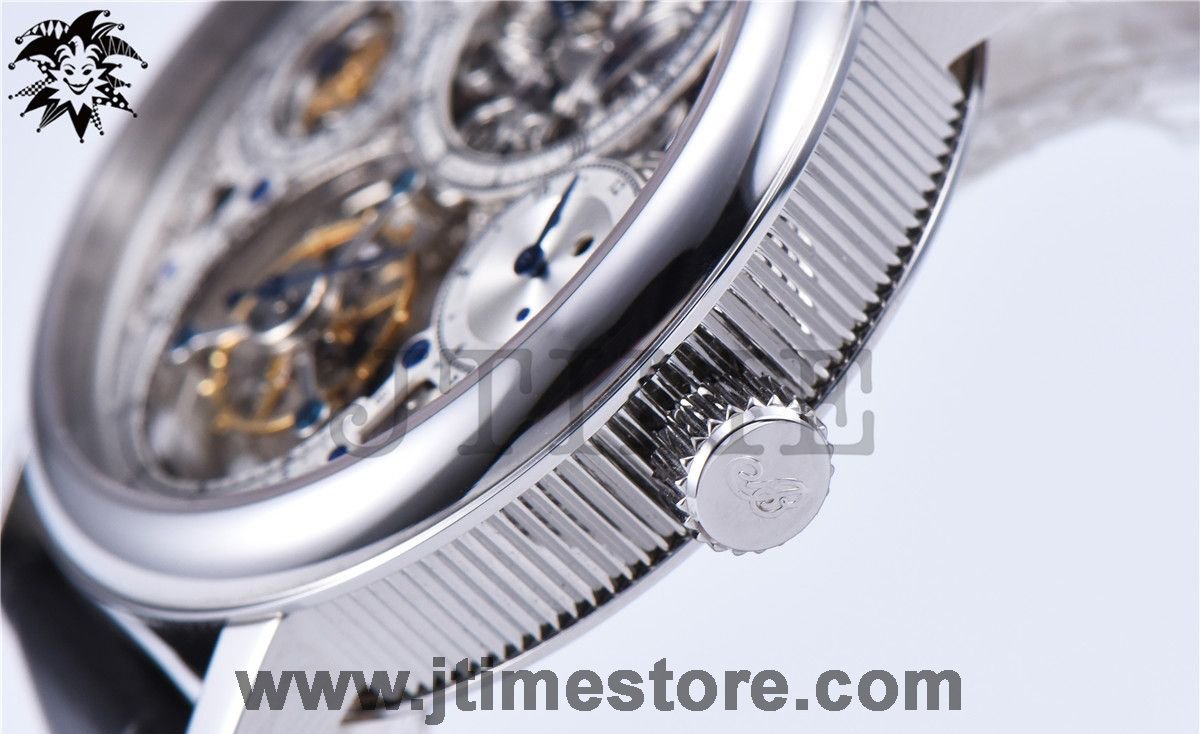 Jubilee Calendar Tourbillon SS Skeleton Dial on Black Leather Strap Asian Hand-Winding - Image 11