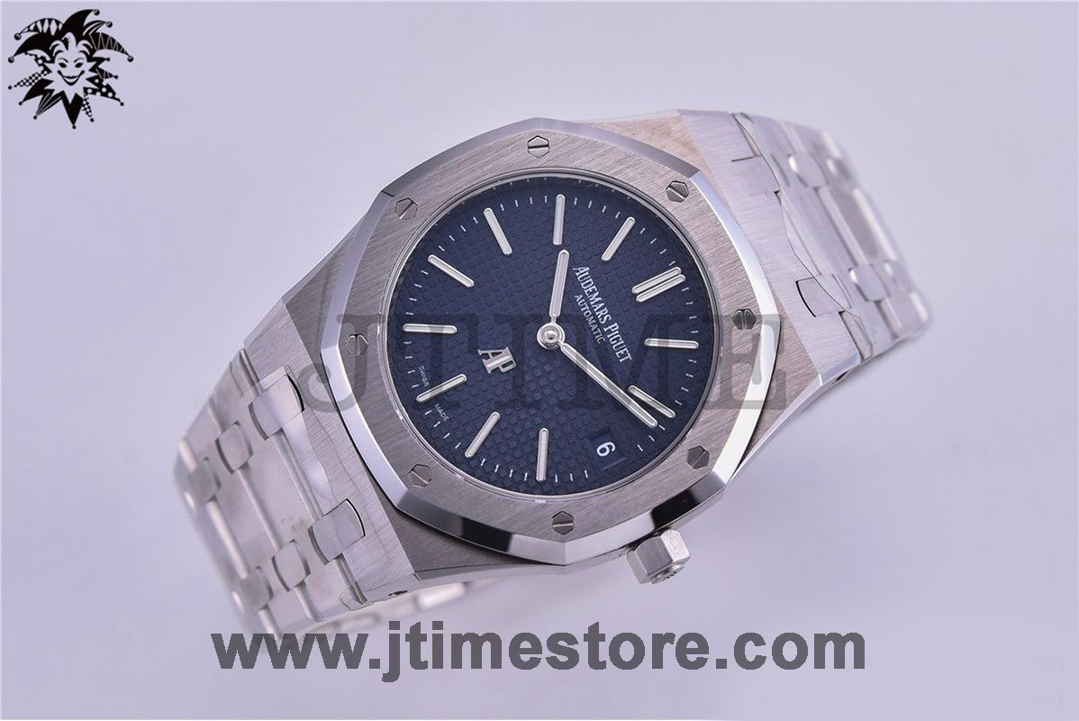 Royal Oak 39mm 15202 SS JF 1:1 Best Edition Blue Textured Dial on SS Bracelet A2121 - Image 3