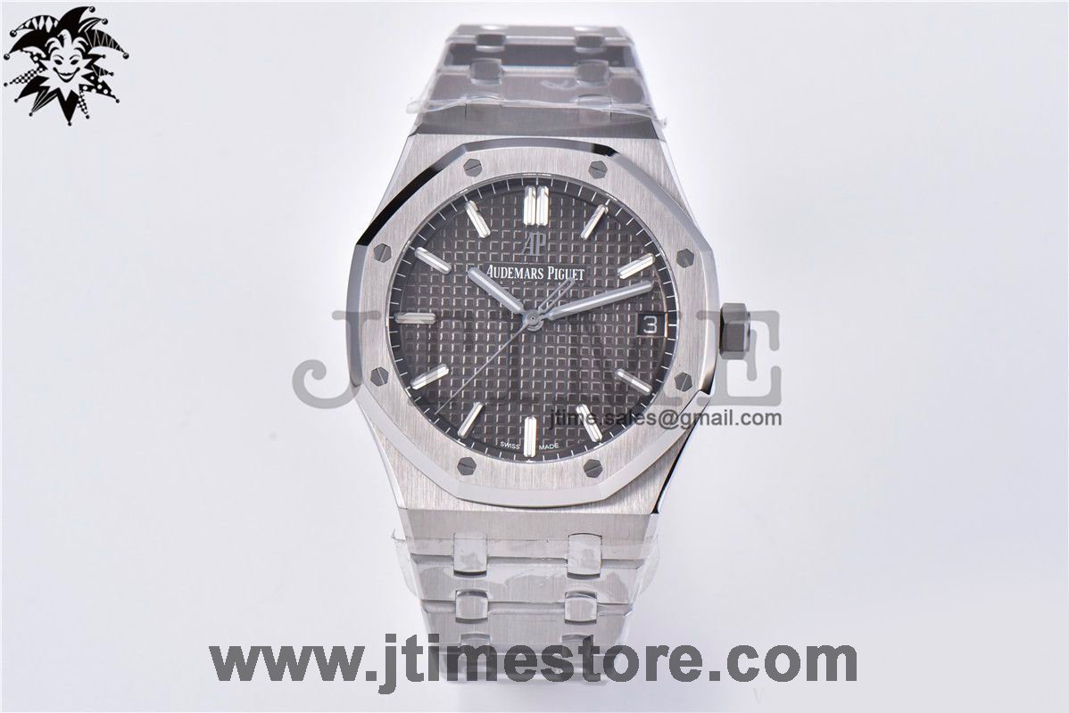 Royal Oak 41mm 15500 SS ZF 1:1 Best Edition Gray Textured Dial on SS Bracelet A4302 (Free Box) - Image 2