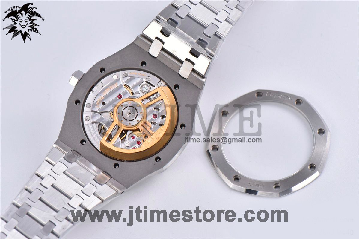 Royal Oak 41mm 15500 SS ZF 1:1 Best Edition Black Textured Dial on SS Bracelet A4302 (Free Box) - Image 4