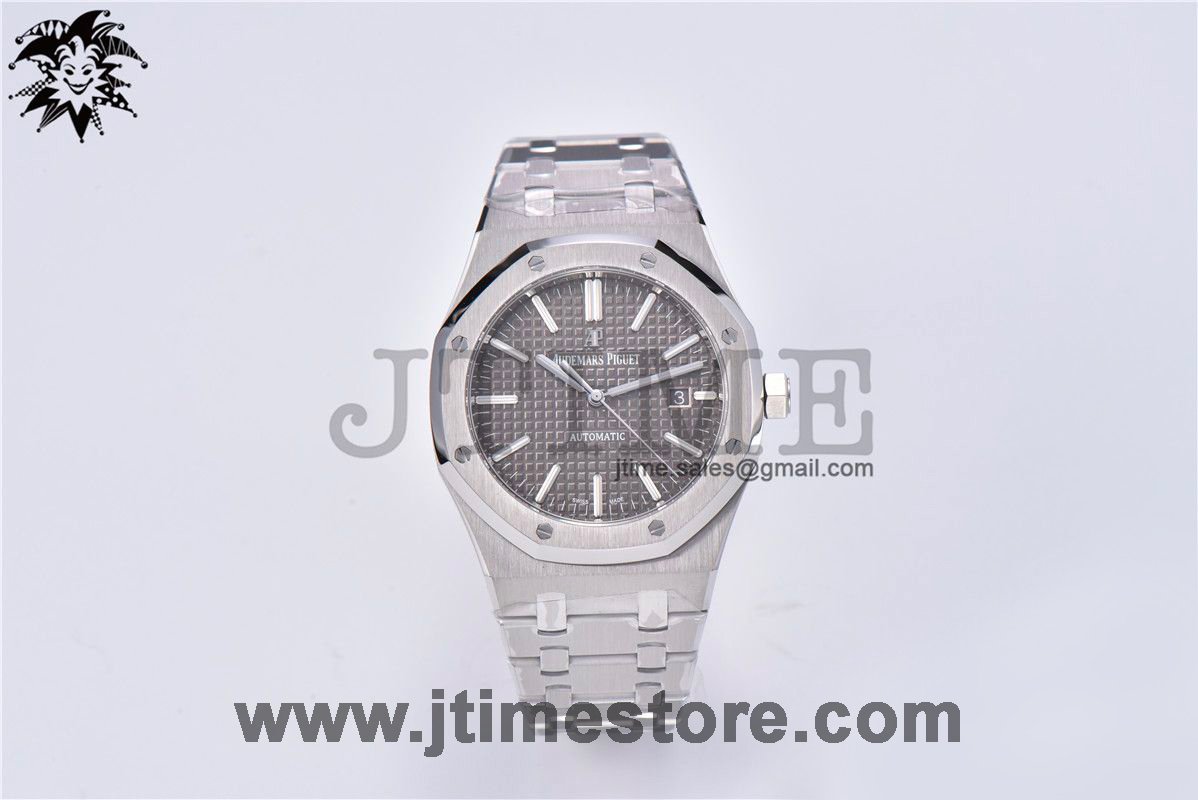 Royal Oak 41mm 15400 SS ZF 1:1 Best Edition Gray Textured Dial on SS Bracelet A3120 (Free Box) - Image 2