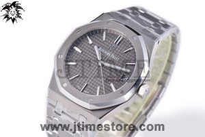 Royal Oak 41mm 15500 SS ZF 1:1 Best Edition Gray Textured Dial on SS Bracelet A4302 (Free Box)
