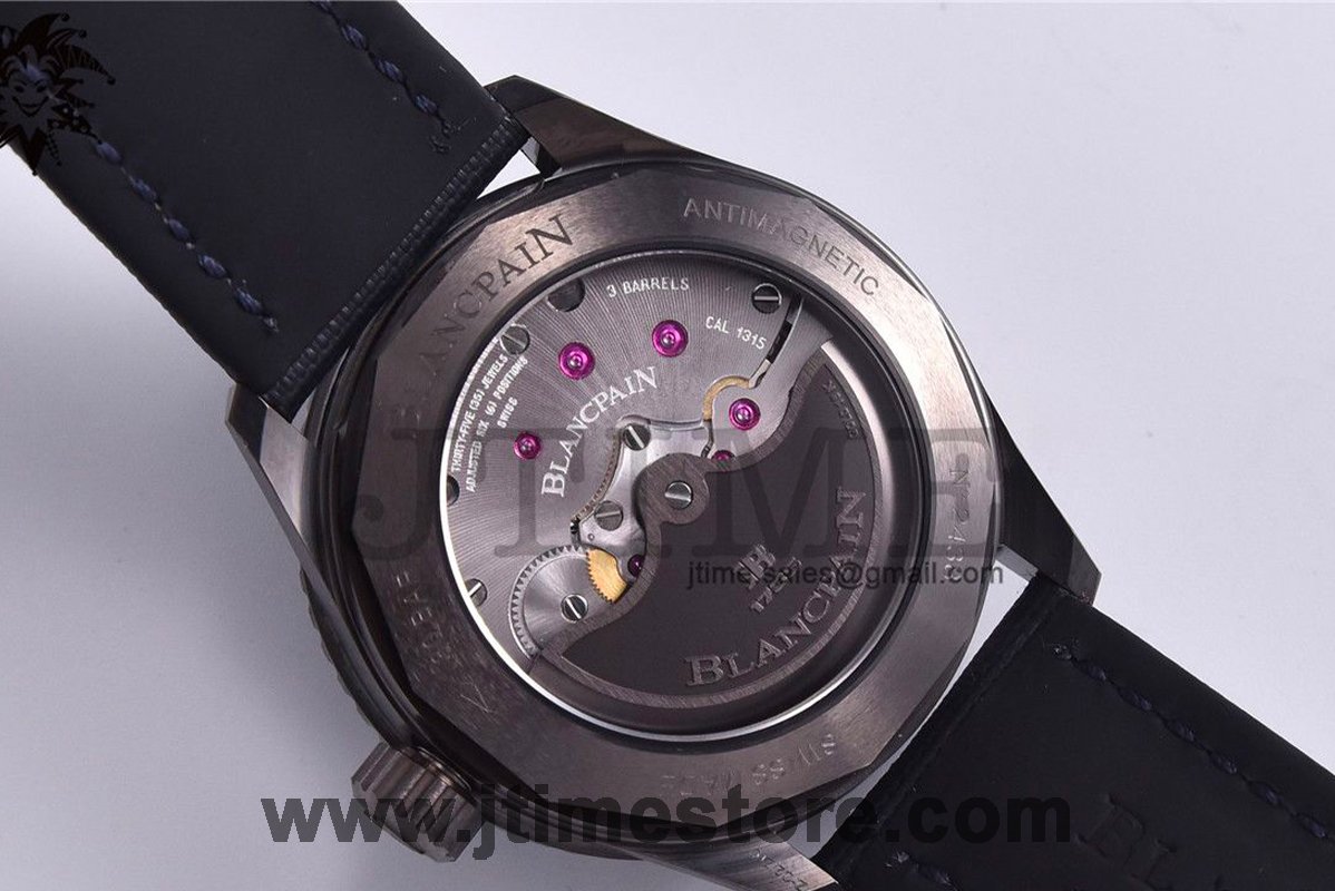 Fifty Fathoms Bathyscaphe Ceramic GF 1:1 Best Edition Blue Dial on Blue Sail-Canvas Strap A1315 - Image 10