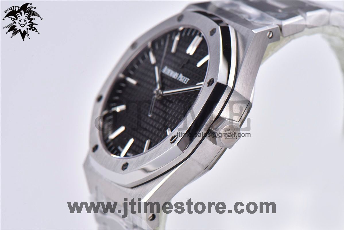 Royal Oak 41mm 15500 SS ZF 1:1 Best Edition Black Textured Dial on SS Bracelet A4302 (Free Box) - Image 3