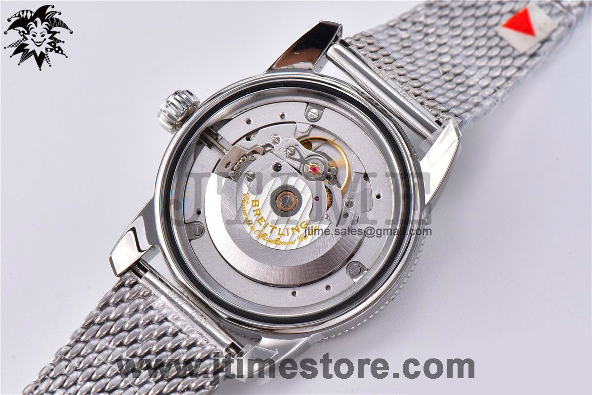 SuperOcean Heritage ii 42mm SS GF 1:1 Best Edition Black Dial Black Bezel on SS Mesh Bracelet A2824 V2 - Image 10