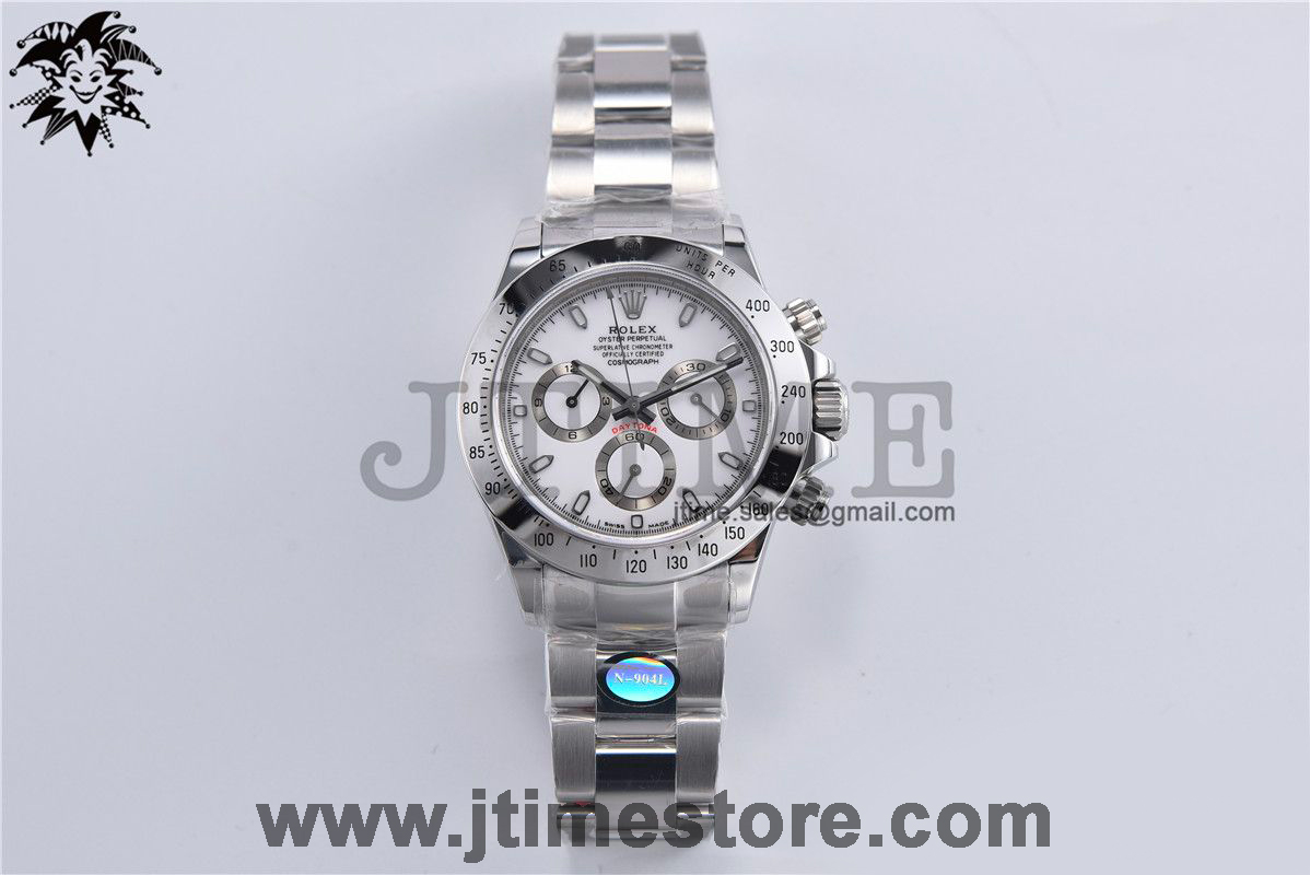 Daytona 116520 Noob 1:1 Best Edition 904L SS Case and Bracelet White Dial SA4130 - Image 2