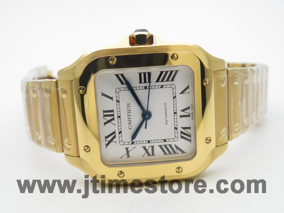 CAR0471B - Santos De Cartier 35mm Mens YG/YG White 3KF MY9015 - Image 3