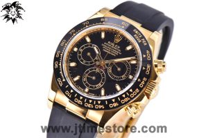 Daytona 116518 Noob 1:1 Best Edition YG Plated 904L SS Case Black Dial on Black Rubber Strap SA4130 V3