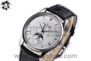 Master Ultra Thin Moon 1368420 SS GF 1:1 Best Edition White Dial on Black Leather Strap A925 V2